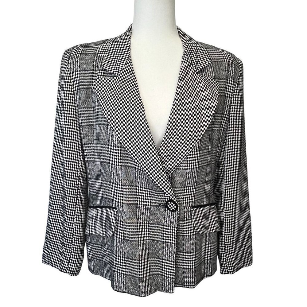 The Limited Blazer Jacket Checkered Gingham Vintage 80s 90s Ladies Size 8 USA